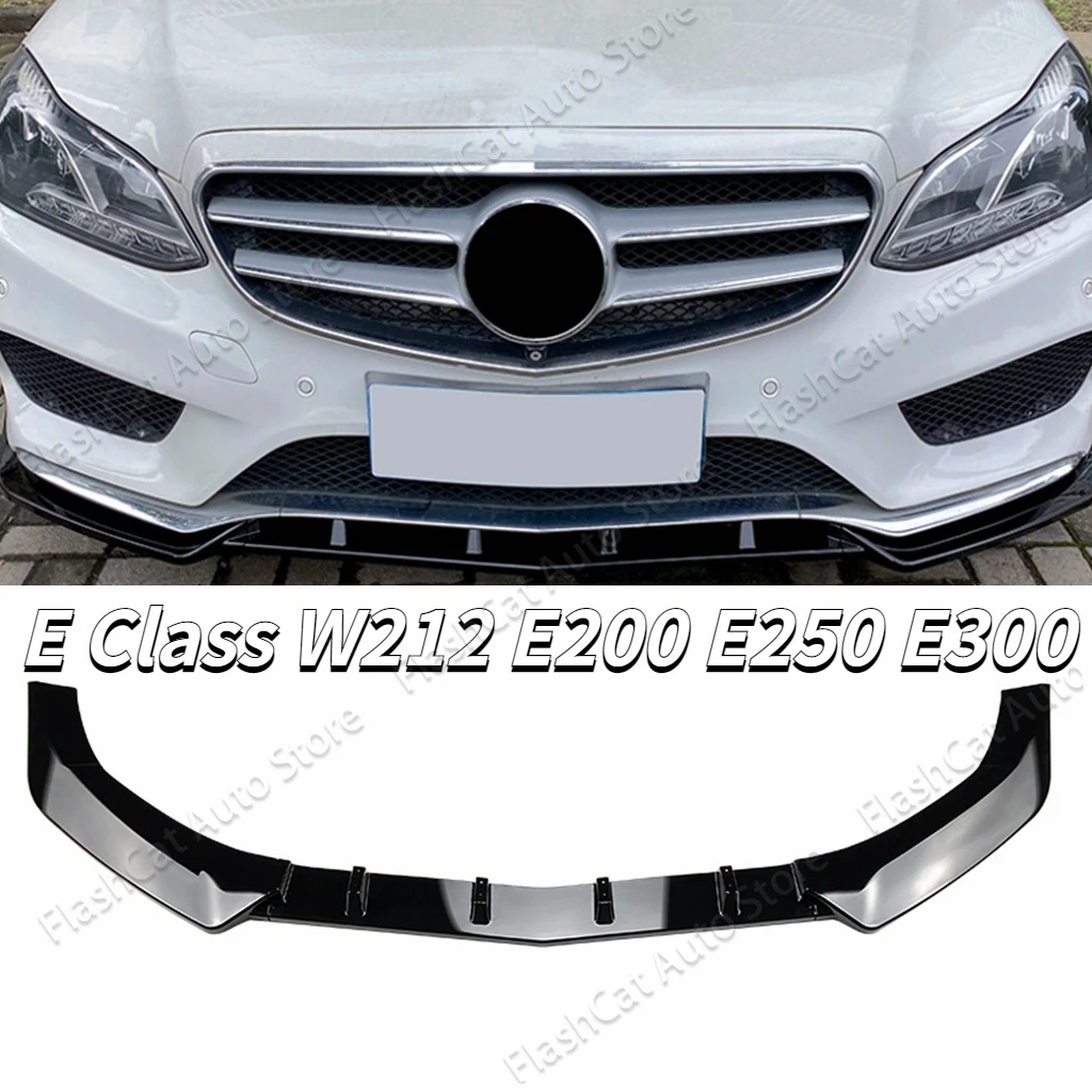 

For Mercedes Benz E Class W212 Front Bumper Lip Spoiler Diffuser Splitter E200 E250 E300 2013 2014 2015 Carbon Look Body Kits