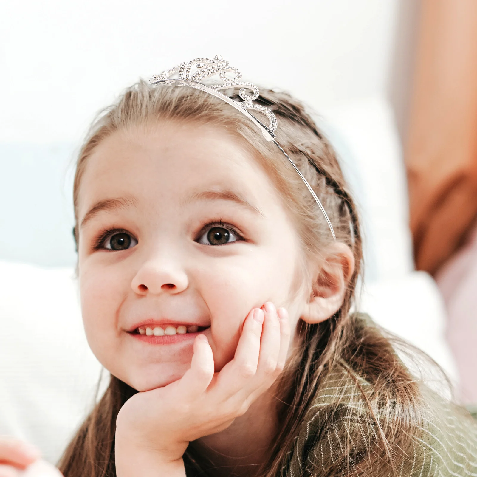 

Rhinestone Headband 38cm Silver Crown Hair Accessories Kids Princess Wedding Party Tiara Children Barrettes Shiny Alloy Diamond