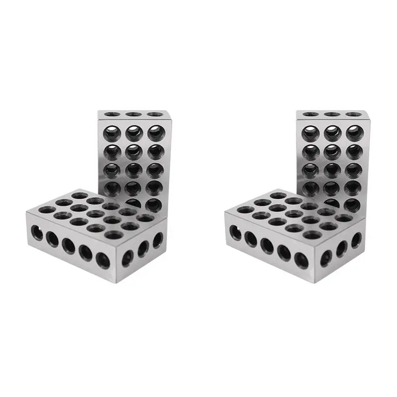 

New 4Pcs 23 Holes Precision 25-50-75Mm Blocks Gauge Hardened Steel Parallel Block Set Matched Machinist Milling Tool