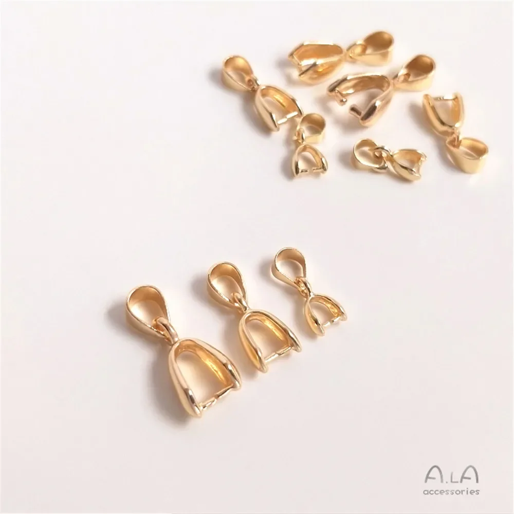 Fibbia a Clip con ciondolo in rame placcato oro 14K con fibbia a semi di melone appesa collana fai da te accessori per ciondolo copricapo C059