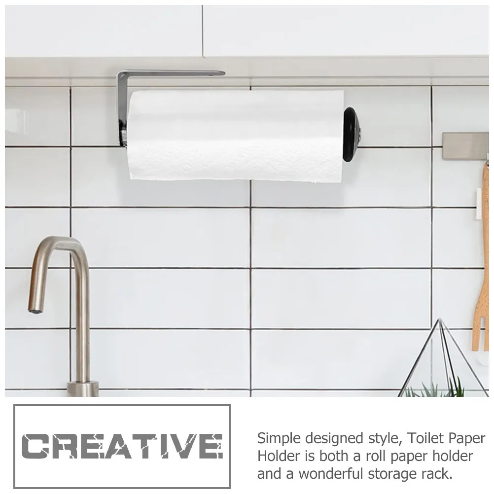 

Stainless Steel Toilet Paper Holder Wall Mounted Roll Paper Rack for Bathroom Kitchen No Drilling Punch Free Multipurpose