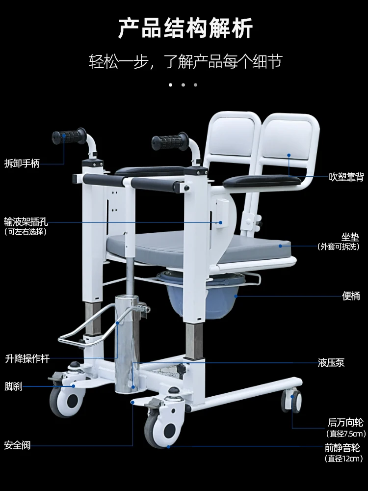 Disabled Lift Machine Bedridden Paralyzed Patient Elderly Lift Multifunctional Home Care Sitting Bath Wheelchair