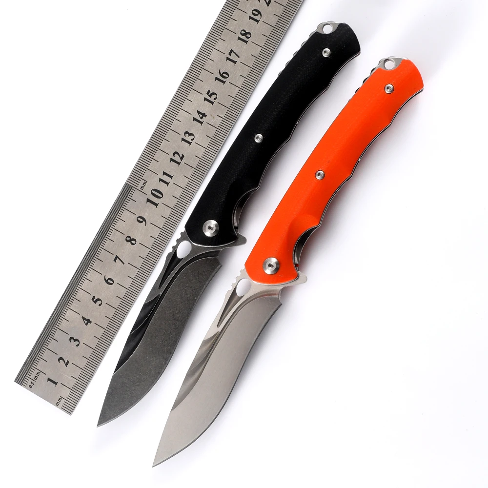 

NINE THORN Folding Knife D2 Steel Blade G10 Handle Pocket Knife Flipper Folder EDC Knives for Working Camping Survival