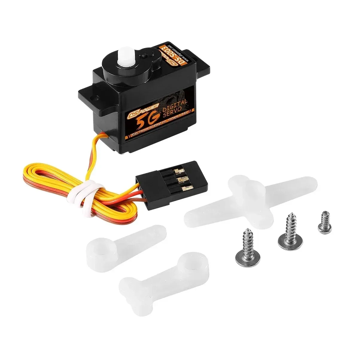 DSPOWER 5G Micro Waterproof Digital Servo Metal Plastic Gear JR/JST Plug for 1/28 RC Car Plane Fixed-Wing Drone Boat Accessories