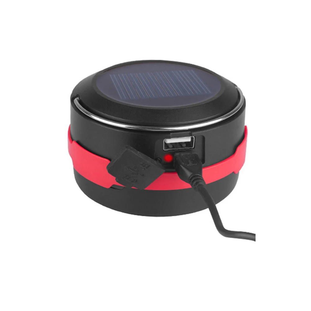 Lampu Kemah LED Lentera Bohlam Lampu Tenda Tenaga Surya Lipat untuk Backpacking Berkemah Mendaki Lampu Darurat Memancing (Merah)