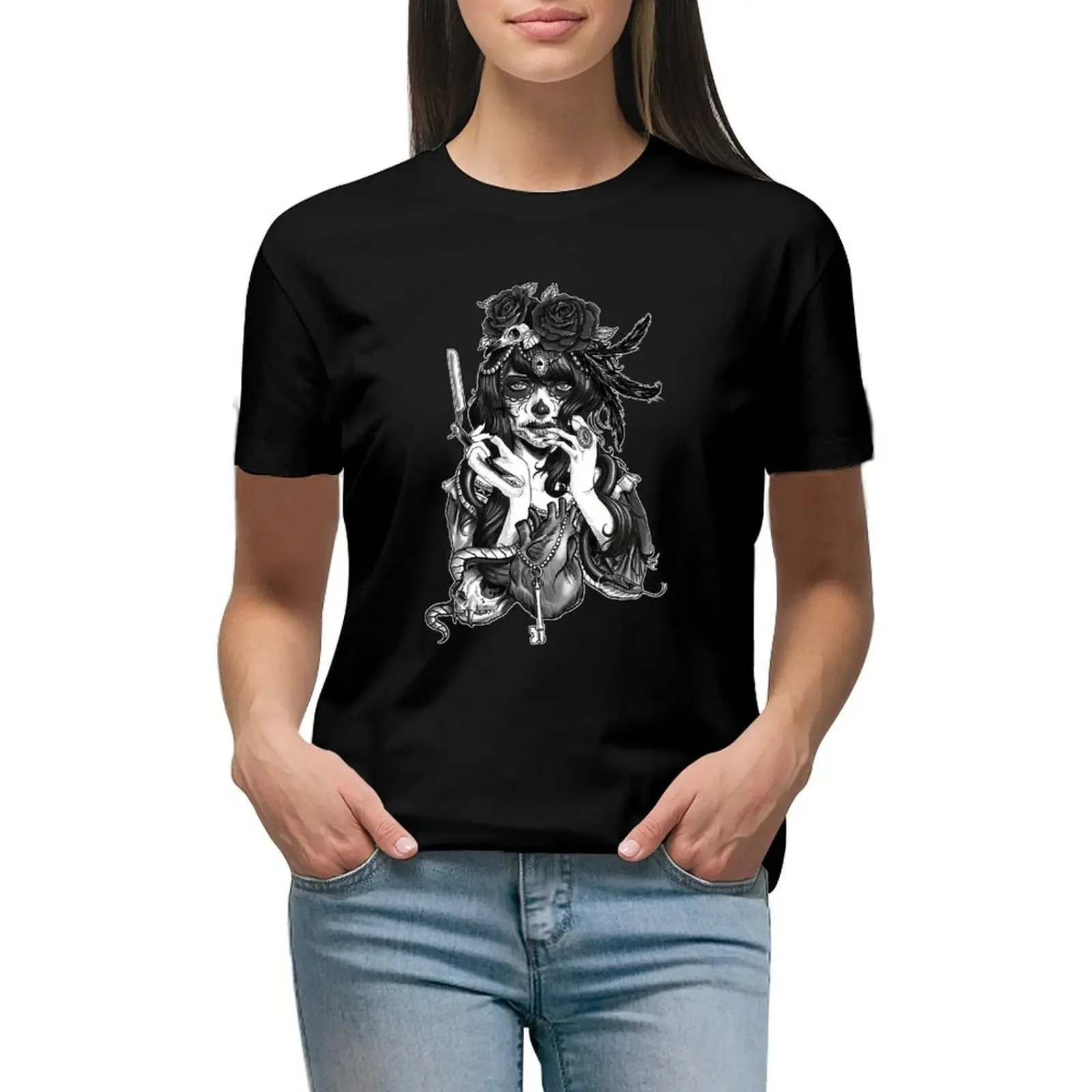 

Dia de los Muertos - Sugar Skull T-Shirt shirts graphic tees animal print shirt for girls white t-shirts for Women