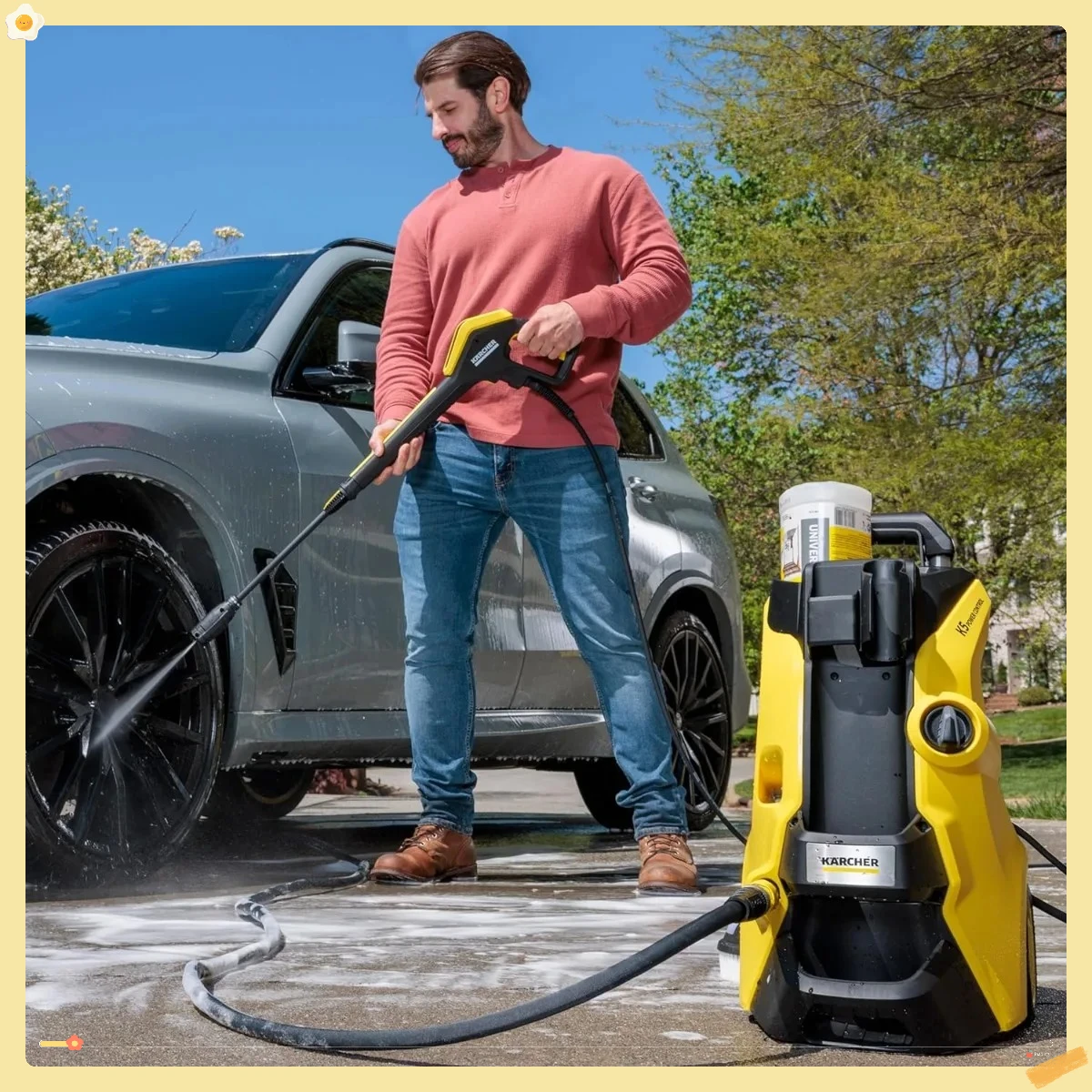 Pressure Washer, 32 ft. Hose,Max 2500 PSI,  2 Spray Wands - 1.55 GPM，K5 Power Control,