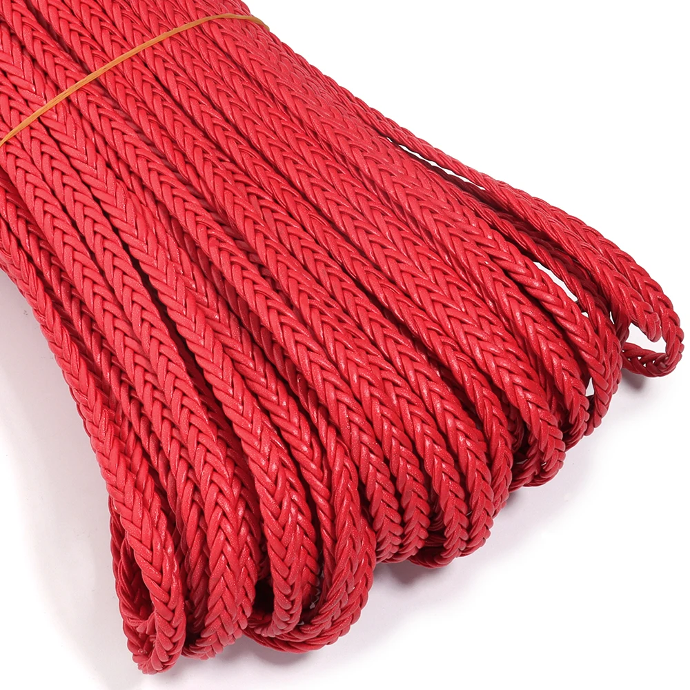 Genuine Cow Leather Braided Thong Cord for DIY Crafts