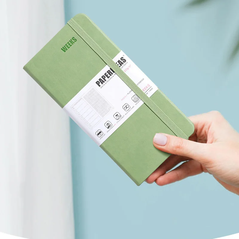 غطاء صلب للجيب مخطط يومي أسبوعي 100 جرام لكل متر مربع مجلة ورق سميكة خالية من الأحماض 176 صفحة خطة شهرية دفتر تتبع عادات