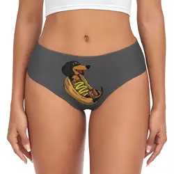 Custom Womens Dachshund Brief Panties Female Breathable Underwear Underpants