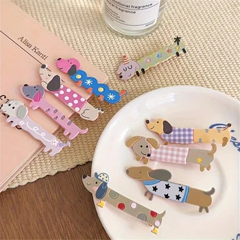 3 pièces/ensemble Chiot Barrettes pour chats Acrylique Animaux mignons Pinces géométriques Épingles à cheveux Épingles latérales Accessoires pour femmes Accessoires pour cheveux 8 meilleures pinces à cheveux pour chat en vente - No 8