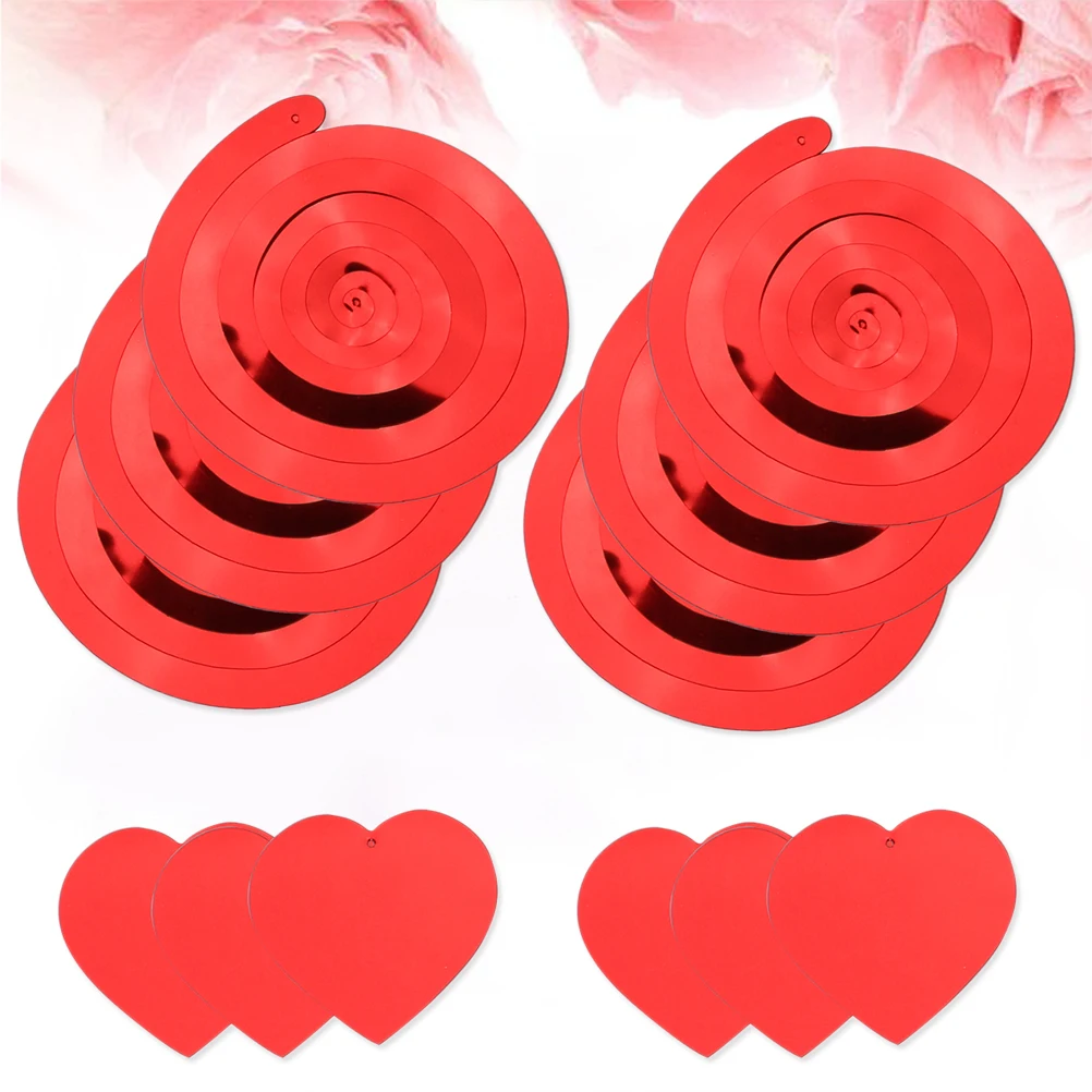 

6pcs Love Heart Hanging Swirl Decorations Spiral Party naments for Wedding Birthday Christmas Festive DIY Decor Easy