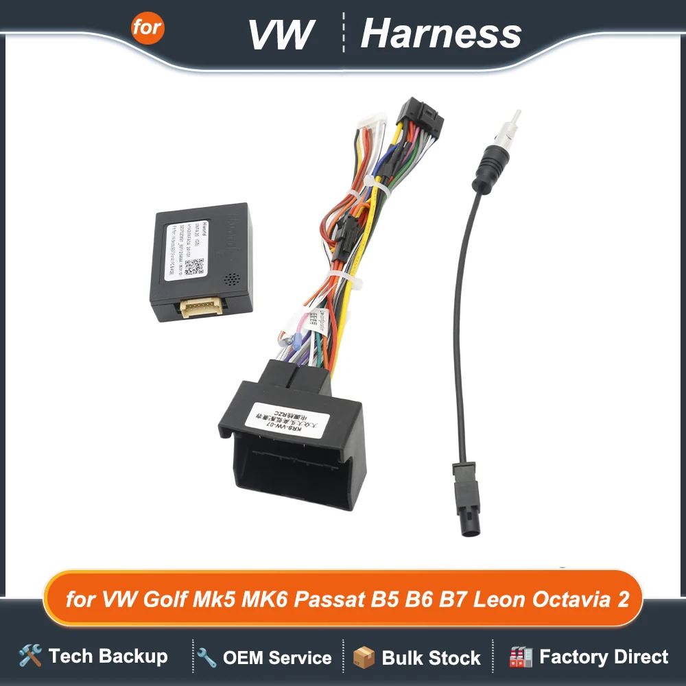 Quadlock Harness Adapter CAN Bus Box Car Android 16 Pin Plug Connector Cable for VW Golf Mk5 MK6 Passat B5 B6 B7 Leon Octavia 2