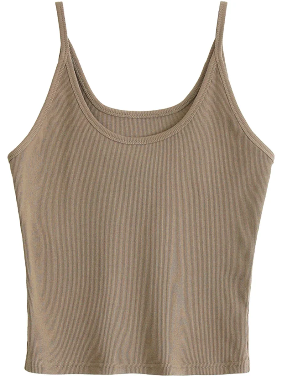 Schicke ven Frauen tanks neue mehrfarbige optionale U-Ausschnitt Slim Fit Leibchen Weste kurze Top Basic Unterwäsche Frühling Sommer
