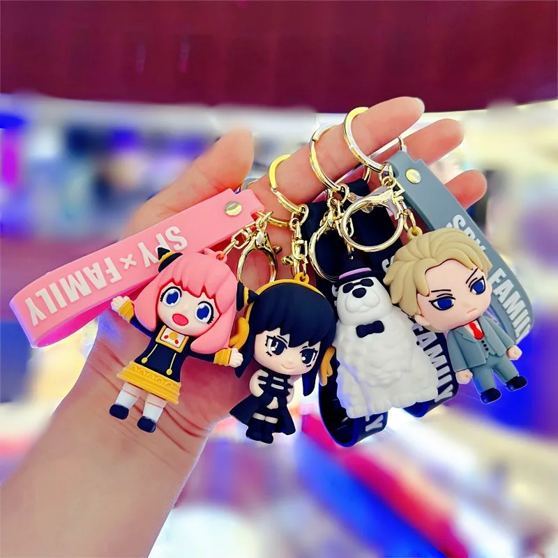 

SPY×FAMILY Keychain Cute Anime Pvc Silicone Keyring Charms Kawaii Backpack Decoration Pendant Car Key Accessories Birthday Gifts