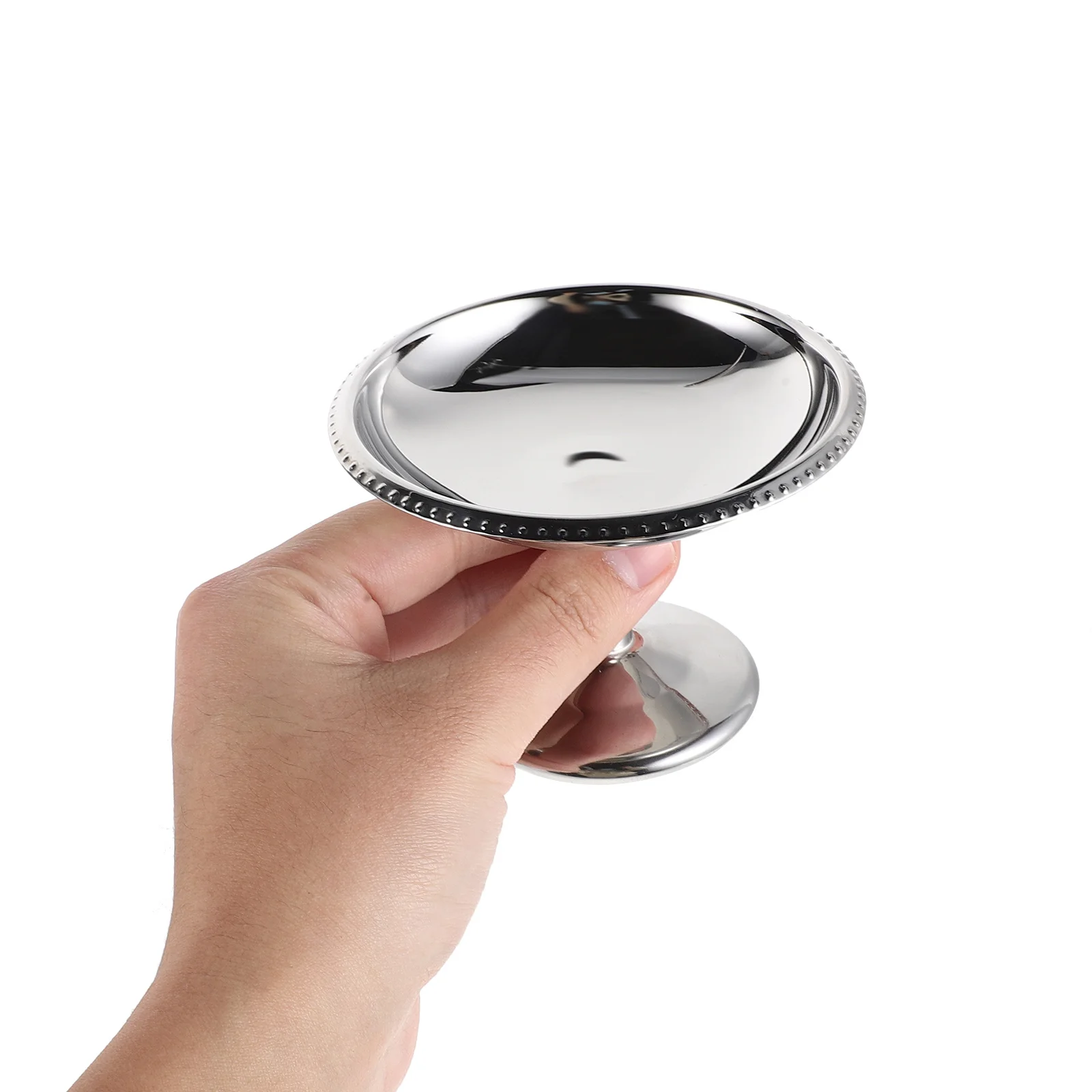 

70Ml Stainless Steel High Footed Dessert Bowl Vintage Style Heavy Base Ice Cream Cup for Sundae Pudding Fruit Jelly Party