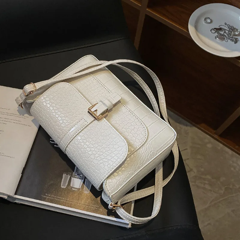 Vintage Small Square Bag Classic Luxury Stone Pattern Female 2023 Autumn Winter New Shoulder Bags Fashion Texture Crossbody Pack