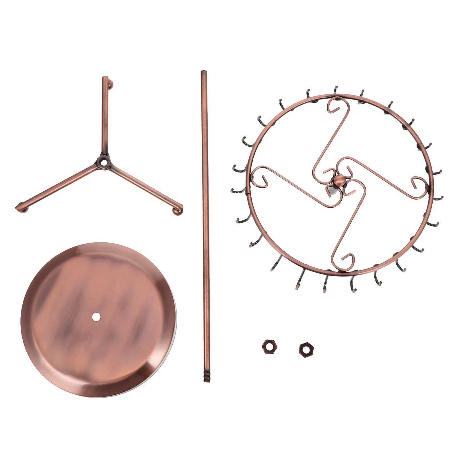 1Pcs Rotatable Jewelry Display Stand Premium Copper Earrings Necklace Storage Rack Elegant Jewelry Organizer for Home Bedroom