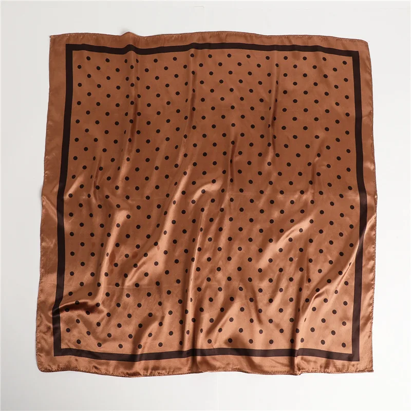 Polka Dot Kopftuch Seide Satin Hals Schal Für Frauen Drucken Hijab Schals Weibliche 90*90 cm Quadratische Tücher und Wraps Schals Für Dame – Detail 26