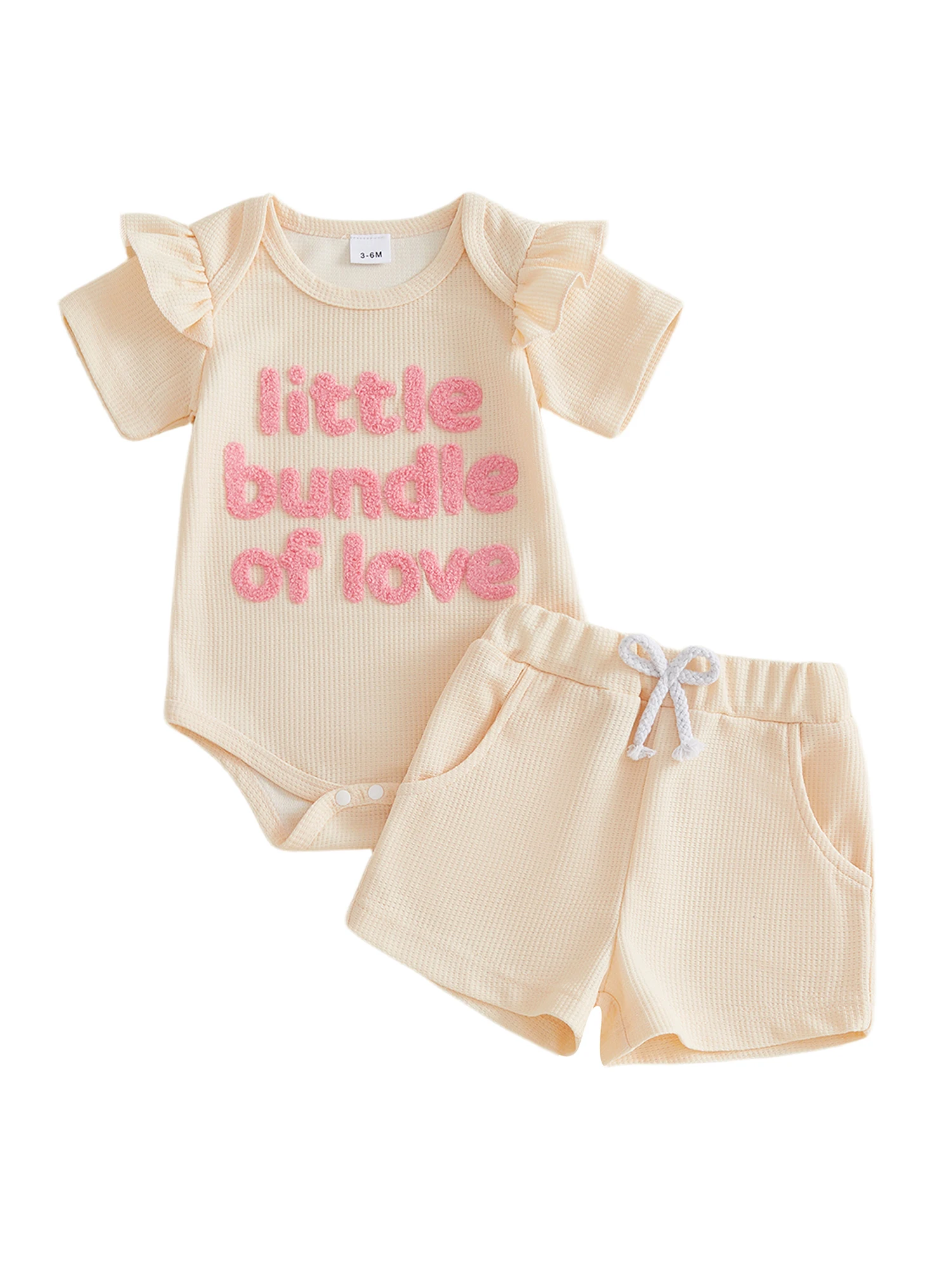 

Toddler Girls Floral Print Ruffle Sleeve Top and Shorts Set Cute Summer Outfit with Matching Headband for Baby Girls