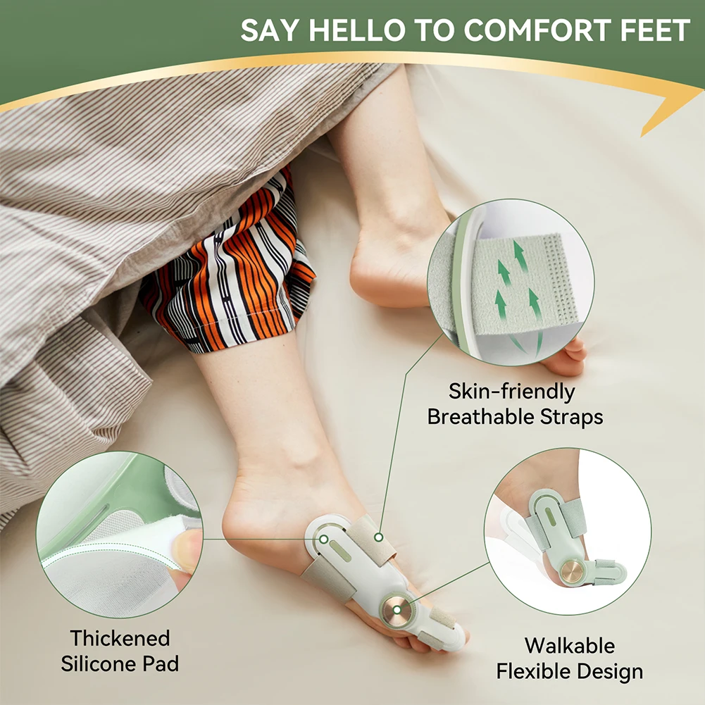 Bunion Corrector Toe Correction Band Stress Relief Bunion Straightener Hallux Valgus Orthosis Corrector for Big Toe Correction