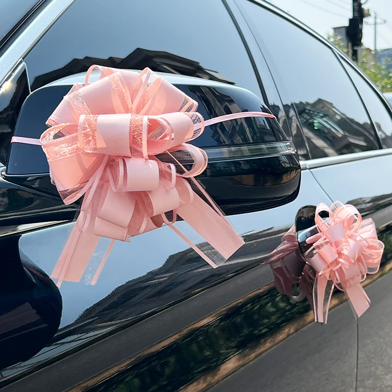 1/3/5Pcs Wedding Car Ribbon Pull Bows Knot Gift Wrap Flower Wedding Car Decor Valentine Birthday Party Supplies DIY Decoration