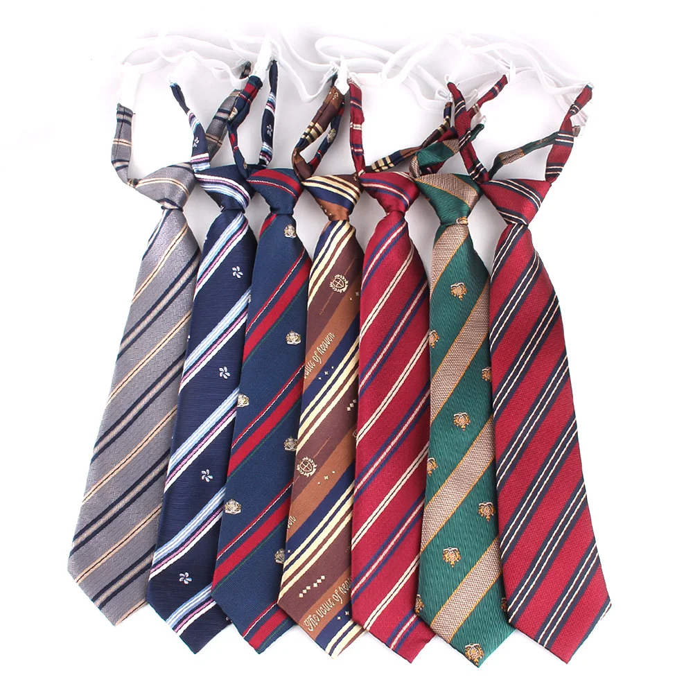 

Stripe Students Neck Tie Security Tie Uniform Shirt Neckties Striped Lazy Neck Ties Men Women Boys Gilrs Simple Ties