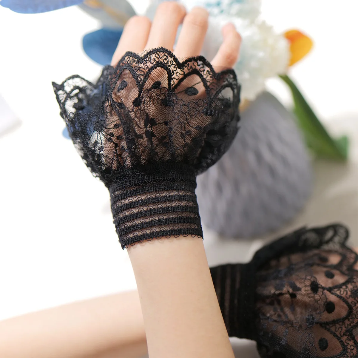 Lace Fake Sleeves Nail Photography Sweet Wrist Sleeves Cuff Decoration