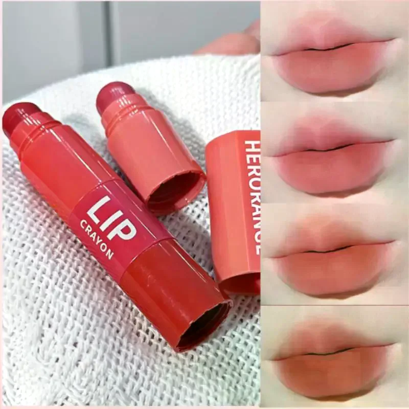 1Pc 4 In 1 Matte Lipstick Crayon Kit Combo Purple Lip Tint Velvet Sexy Moisturizing Lipstick Pen Waterproof Lasting Lip Makeup