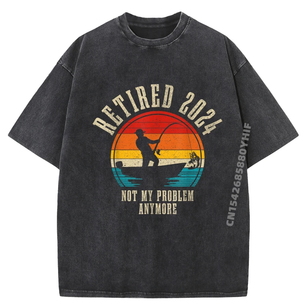 

Fishing Lover Retired 2024 Not My Problem Anymore Retirement Graphic T Shirt Soft Washed New In Tops And T-Shirts England Style