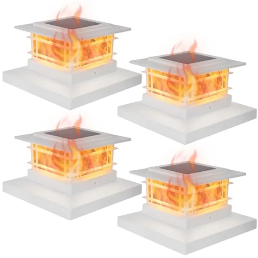 

Солнечные светильники для столбов забора с корпусом-отражателем, подходят для виниловых/деревянных столбов 5x5, яркое светодиодное освещение