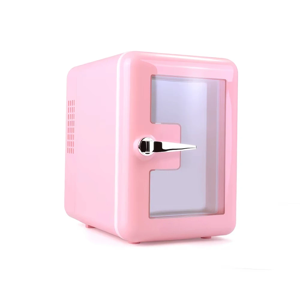 

4L Glass Door Mini Cosmetic Cooler Desktop Small Fridge for Office Dorm