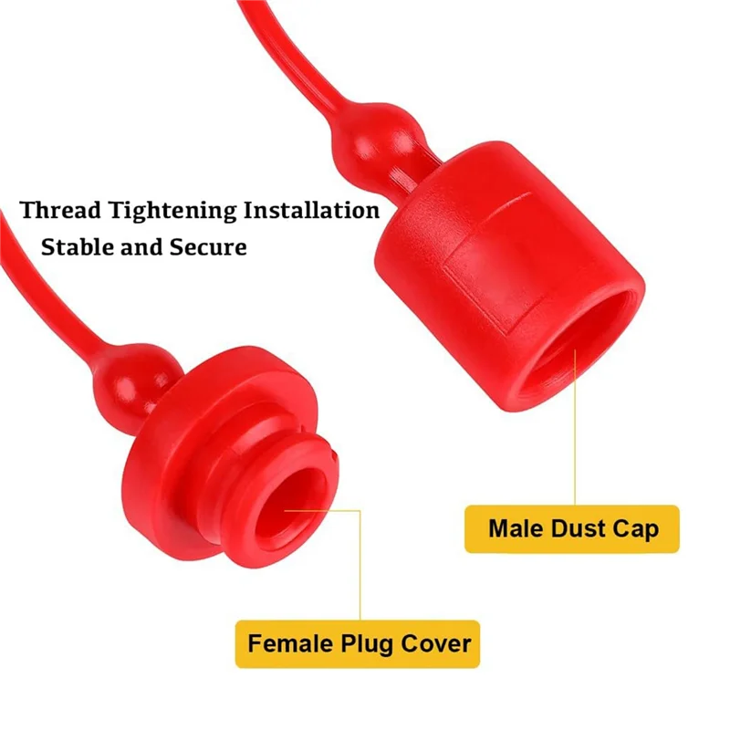 ISO-B 1/4 Hydraulic Quick Coupler Male Dust Cap and Female Plug Cover, Fits Hydraulic Quick Disconnects Coupler