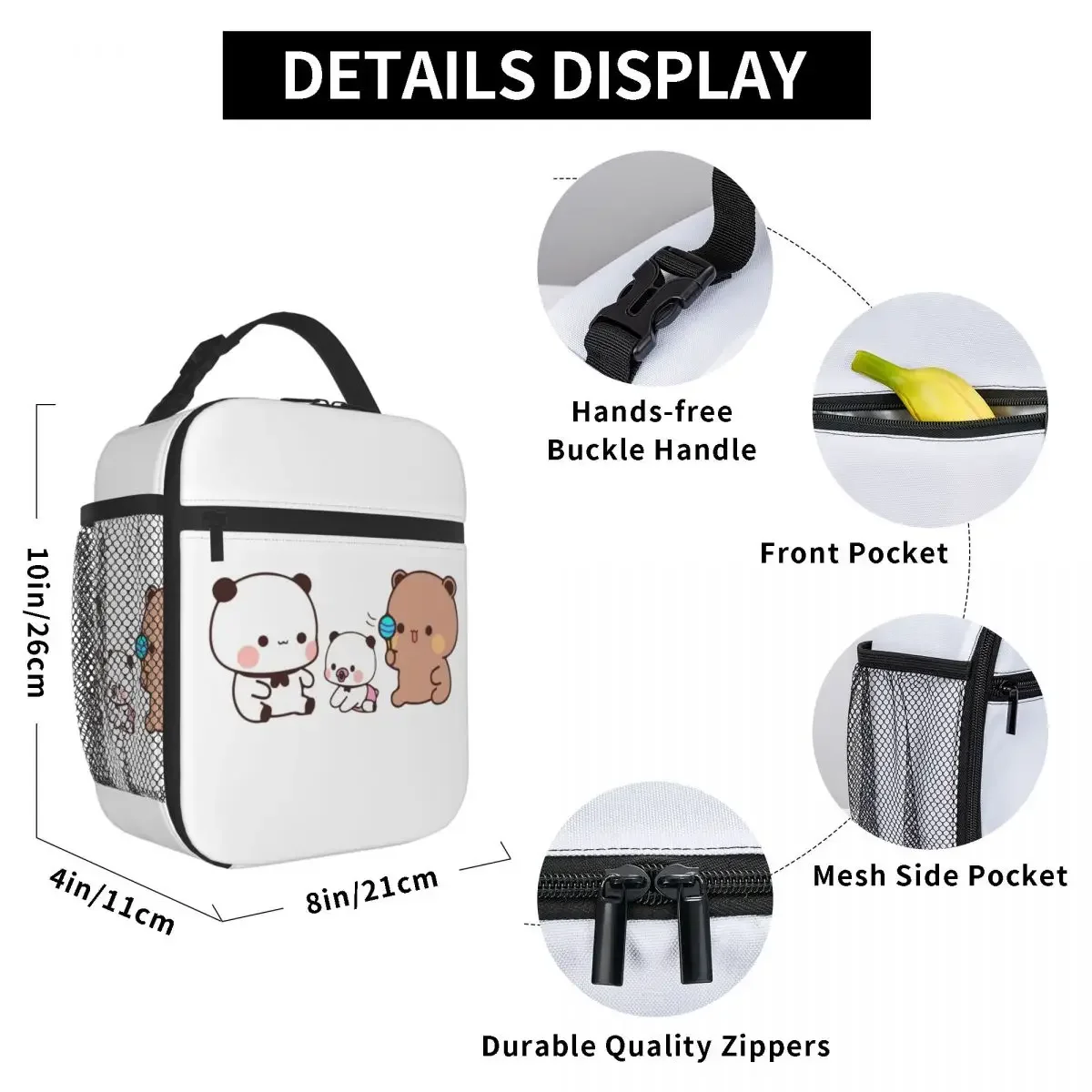 Bubu And Dudu Accessories Insulated Lunch Bags For School Bear and Panda Storage Food Boxes Portable Cooler Thermal Lunch Boxes