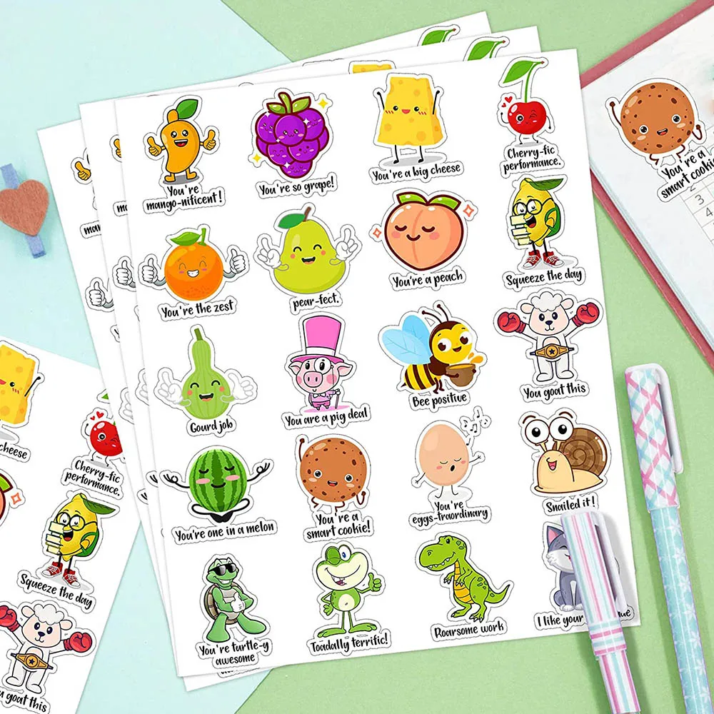 100Pcs Cute Reward Stickers Roll with Word Motivational Stickers for School Teacher Kids Student Stationery Stickers Kids