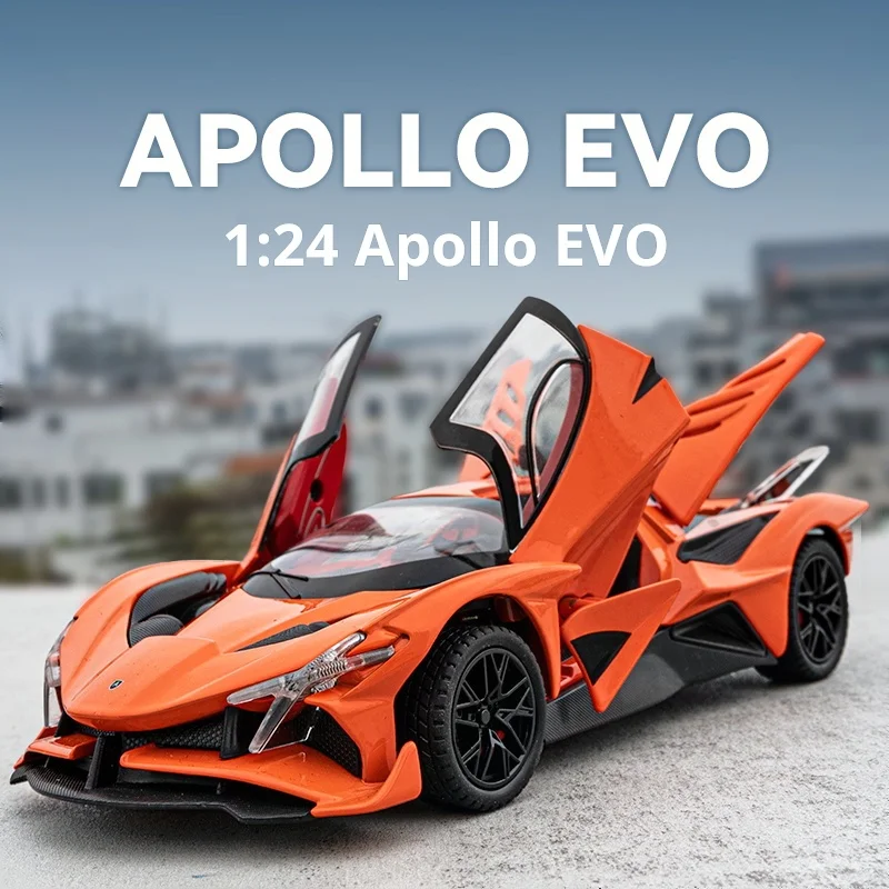 

Модель спортивного суперкара Apollo EVO God of the Sun из сплава, масштаб 1:24, литая под давлением, коллекционная, с подсветкой и звуком, для любителей автомобилей