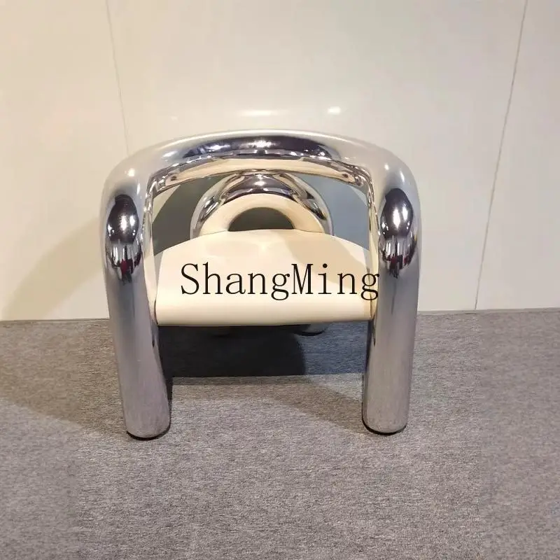 

CL Art Electroplated Curved Armrest Single Leisure Chair Internet Celebrity Living Room Irregular Sofa Reception Chair