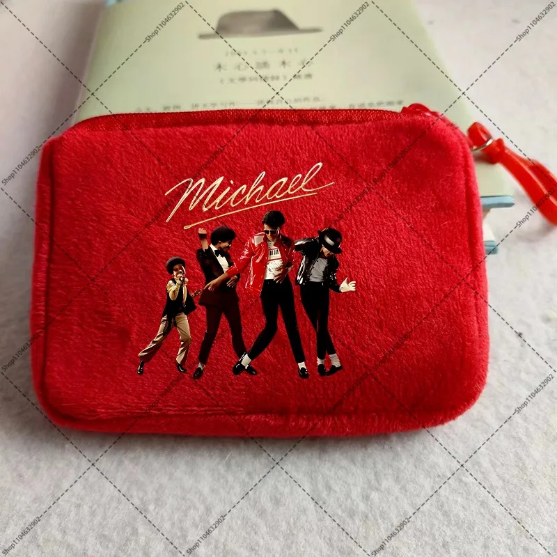 2026 Michael Jackson Fashion Coin Pouch Women Men Hip Hop Clutch Bag MJ Retro Pattern Wallet Portable Wallets Party Gift New
