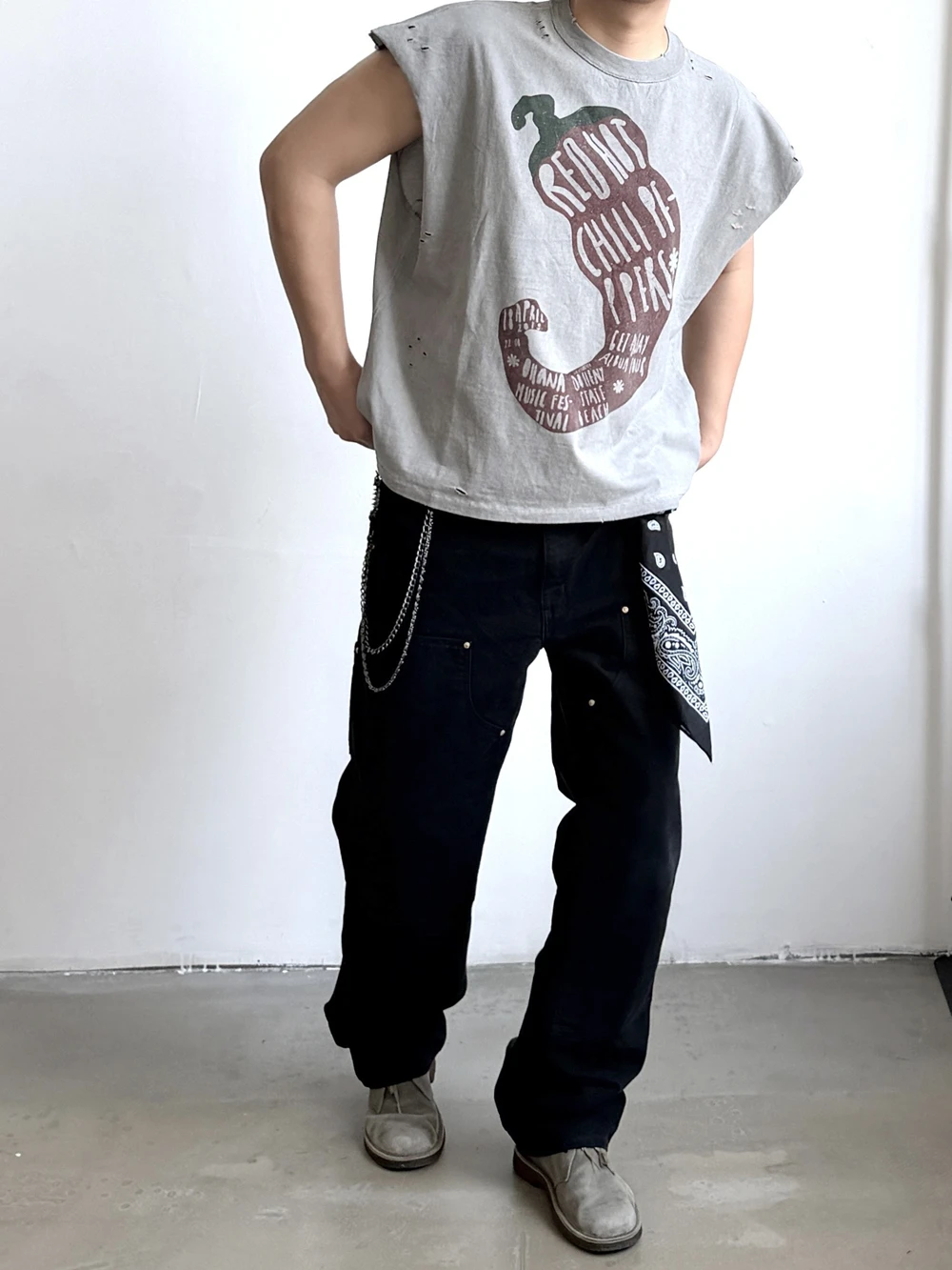Yao Fashion Comfortable Baggy Fit Washed Vintage Street Style Versatile Trendy Casual Tank Vest
