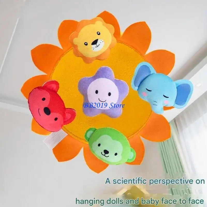 Q0KB Łatwy w montażu dzwonek do łóżeczka dziecięcego ze stymulującymi konstrukcjami zachęcającymi do rozwijania wczesnych