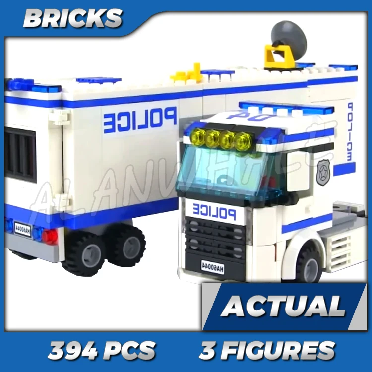 

394pcs City Police Mobile Unit Trailer Control Room Surveillance Screens 10420 Building Kits Toy Bricks Compatible with Bricks