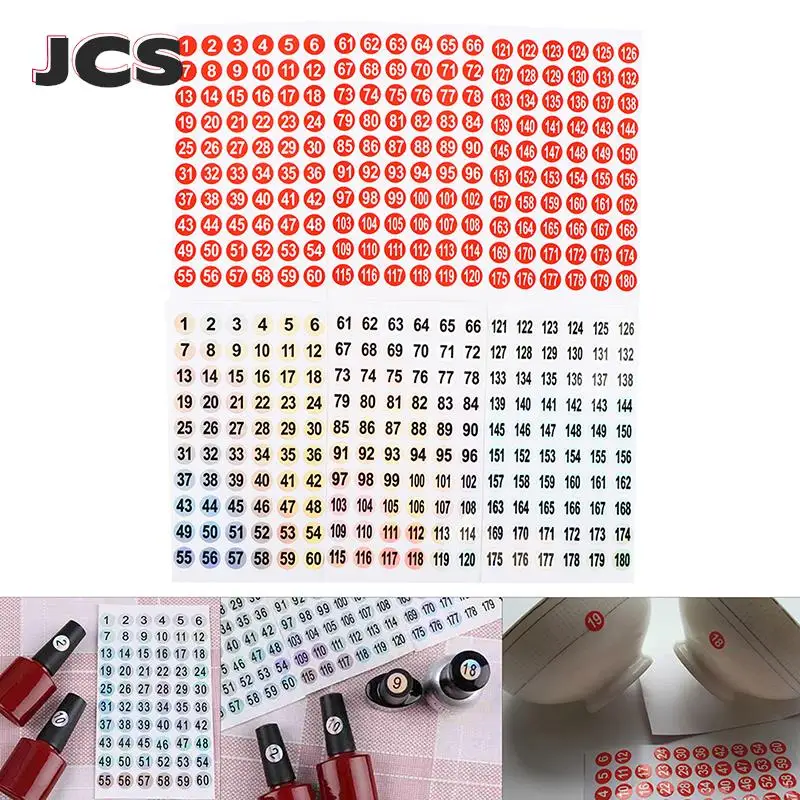 3 Sheets Number Sticker 1-180 Label Label For Nail Polish Color Gel Varnish Marking Numbering Digital Label Manicure Tool