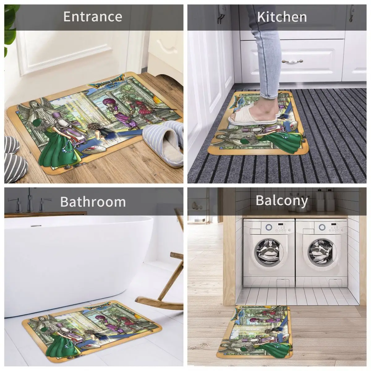 Dragon Quest tappetino da bagno Poster zerbino tappeto da cucina tappeto da balcone decorazioni per la casa