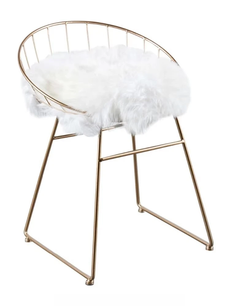 fA Selling Metal Wire  Round Back Bar Chair Restaurant Kitchen Wedding Counter Stool in Gold for Hotel Outdoor Wedding Rental·