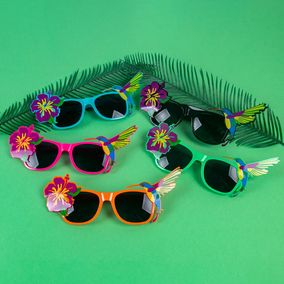 Hawaiian Party Sunglasses Coconut Tree Flowers Bird Funny Glasses Summer Birthday Party Decoration Beach Pool Party Photo Prop