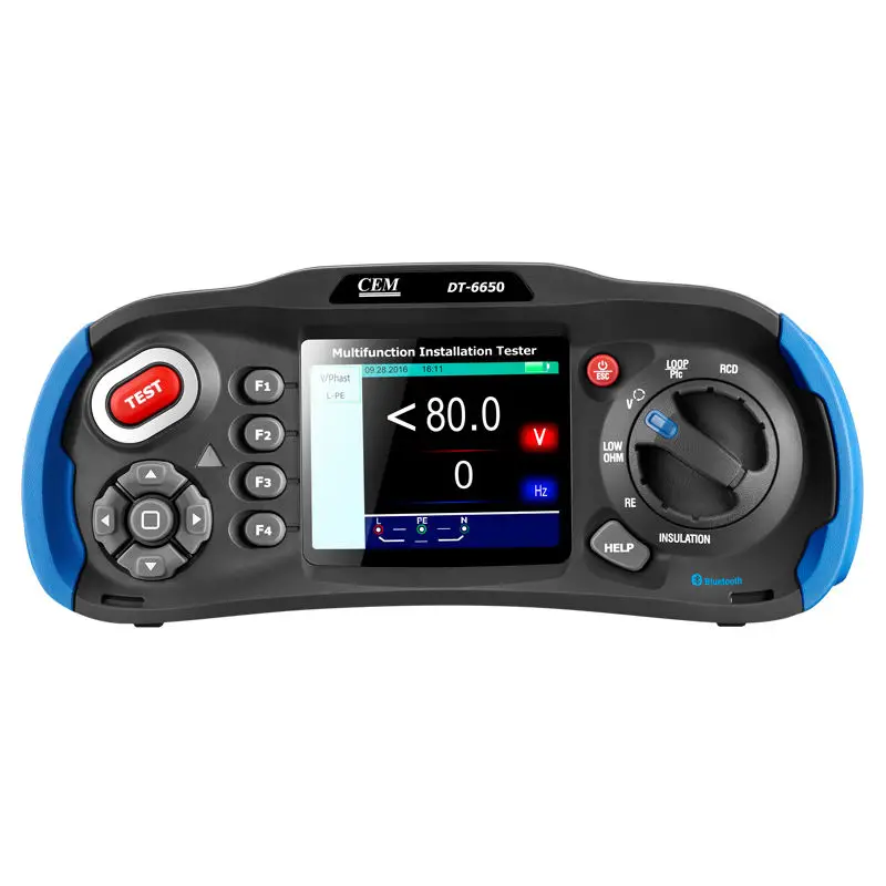 Suitable for DT-6650 multifunctional installation tester, low ohm, continuity, loop resistance, RCD test resistance tester