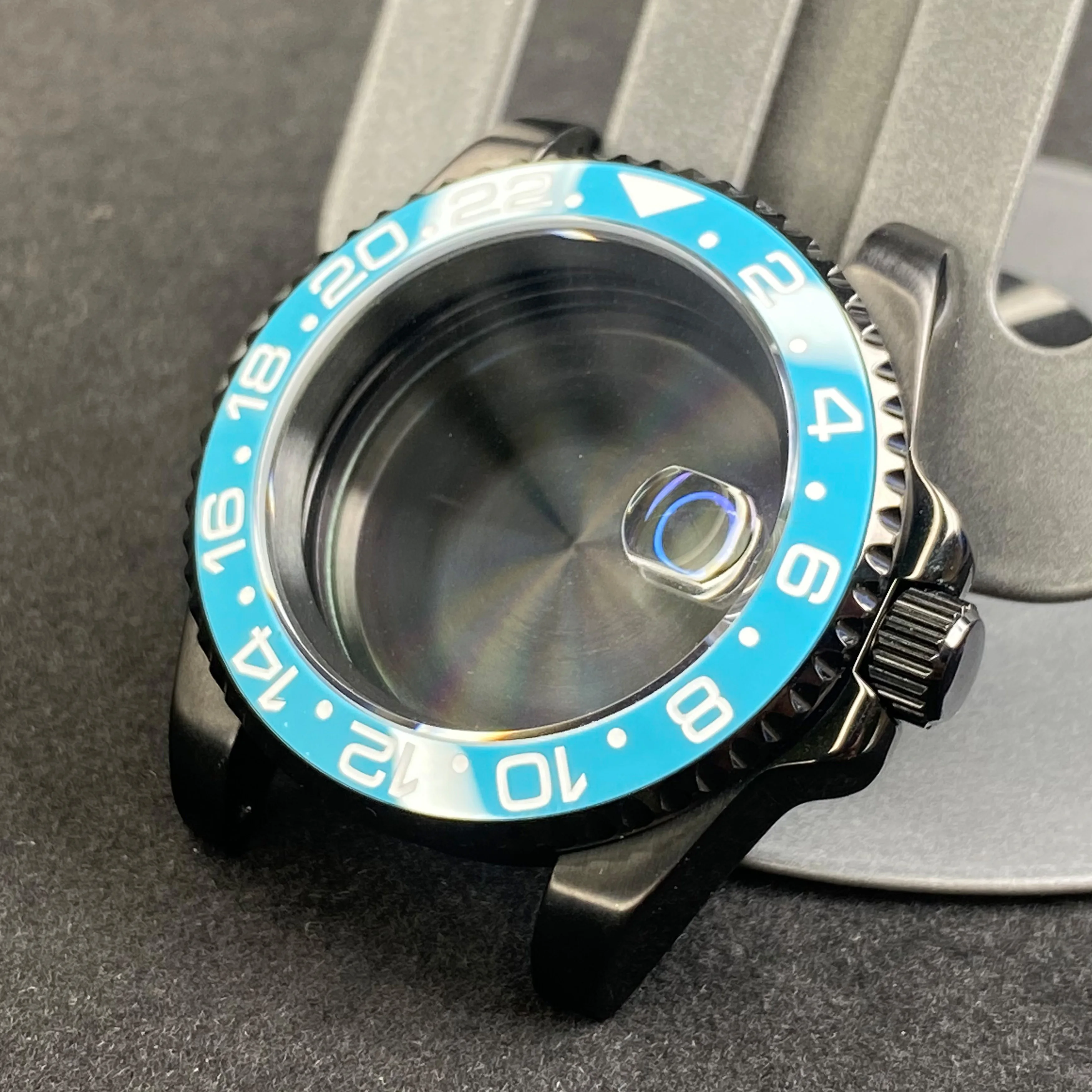 40 مللي متر حافظة ساعة سوداء GMT/SUB جودة عالية الياقوت الزجاج المقاوم للصدأ Stlss حافظة 120 نقرات رجل صالح NH34 NH35 NH36 Mouvement