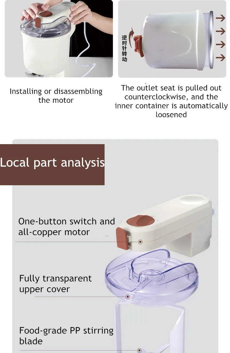 Eismaschine, manuell, automatische Tischplatte, einfache Bedienung, große Kapazität, Mini-Soft-Eismaschine für Zuhause, DI – Detail 14