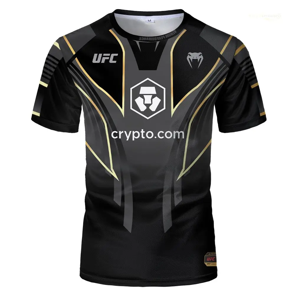 الصيف الذهب الأسود Ufc القتال الملاكمة المتطرفة الرياضة المتضخم OLIVEIRA تي شيرت رياضي للجنسين ملابس تدريب التجفيف السريع