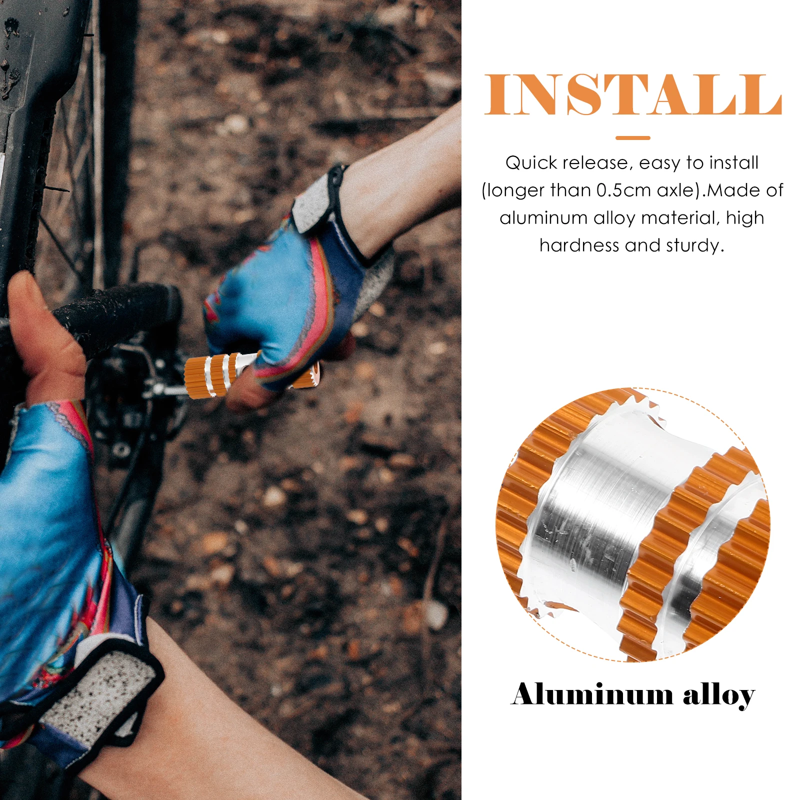 

1 Pair 9.5Mm 10Mm Aluminum Alloy Bicycle Pegs Sturdy Footpegs For Mountain Bike Quick Release Golden Longer 0.5Cm Axle